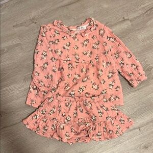 Pink Floral Baby Outfit